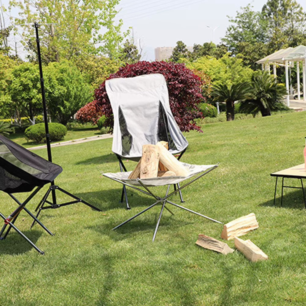 Stainless Steel Mesh Fire Pits Fireplace Foldable Outdoor Camping Campfire Fire Rack Folding Wood Stove for Camping Outdoor