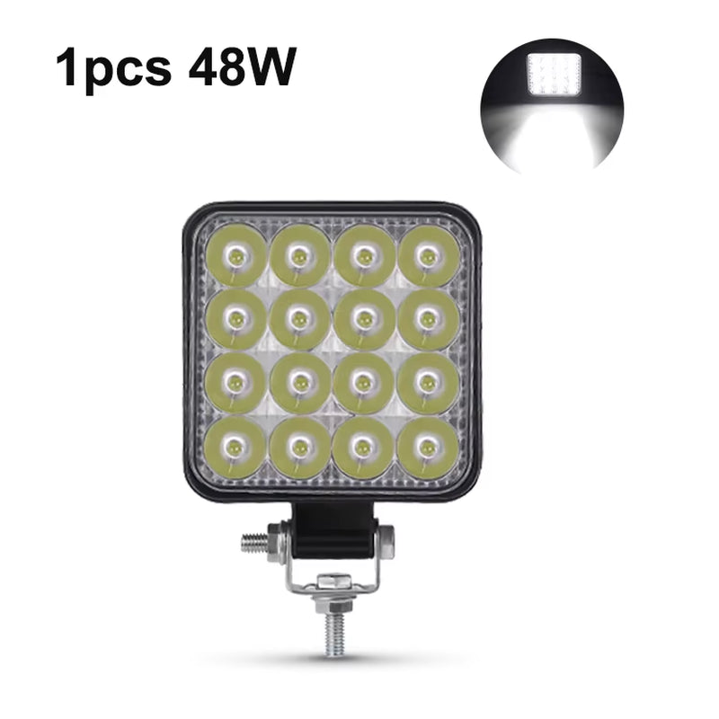 12V 24V Led Light Bar 42W Work Light Bar Square Spotlight for Jeep Truck Offroad Car Motorcycle Tractor SUV ATV LED Headlights