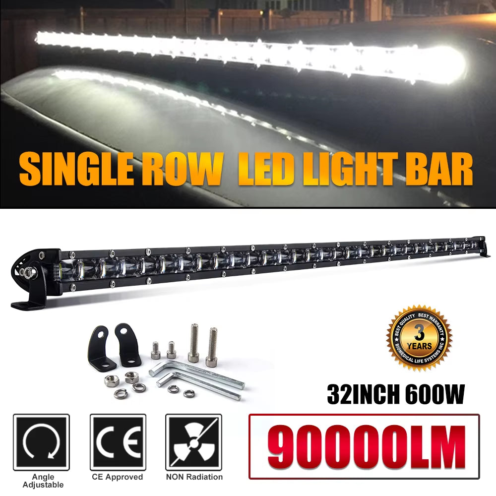 12V 24V Spotlight LED Light Bar Offroad Slim Barra LED Work Light Bar for Truck Atv Car Driving Fog Light Accessories 4X4
