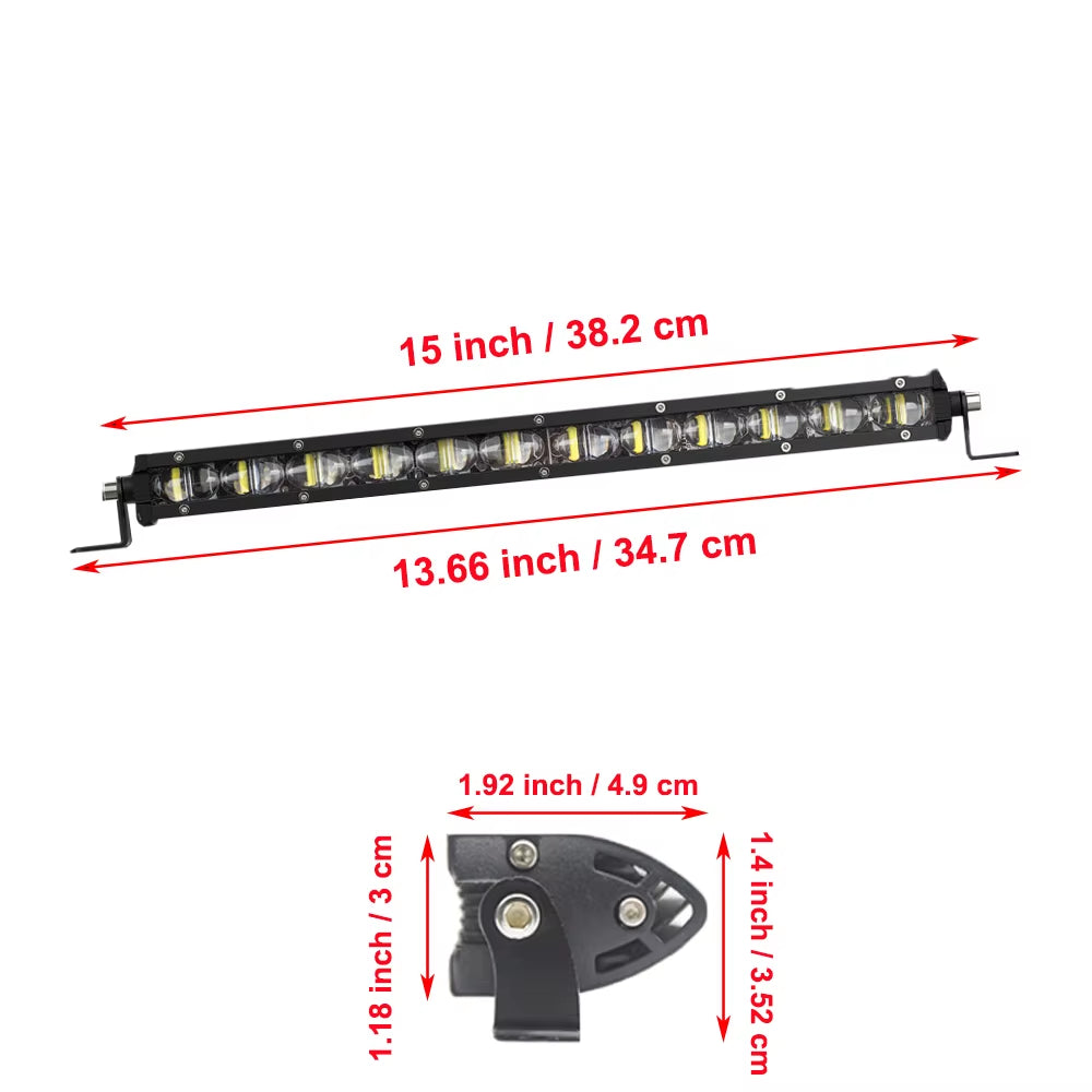 6D 13" 12V 24V Spotlight LED Light Bar Offroad Slim Barra LED Work Light Bar for Truck Atv Car Driving Fog Light Car Accessories