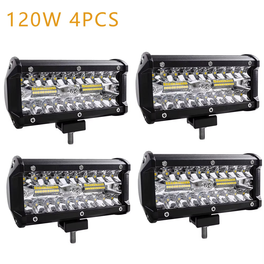 Car LED Light Bar Offroad 4X4 Spotlights Fog Lamp 12V 24V Diode Headlight Truck Farm Tractor Boat SUV ATV Light Bar/Work Light