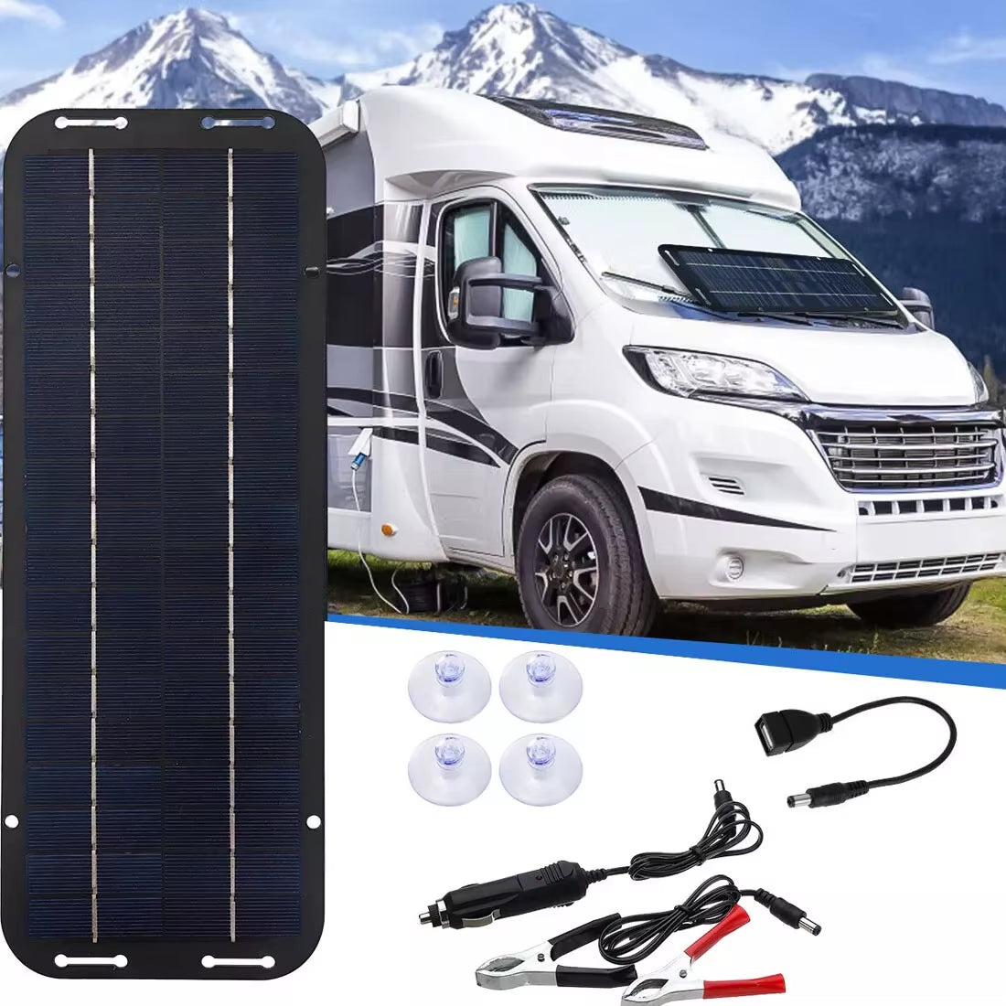 Solar Cells Panel 30W Solar Battery Trickle Charger 12V Olt Power Solar Panel Solar Battery Charger Car Van Boat Maintainer Kit