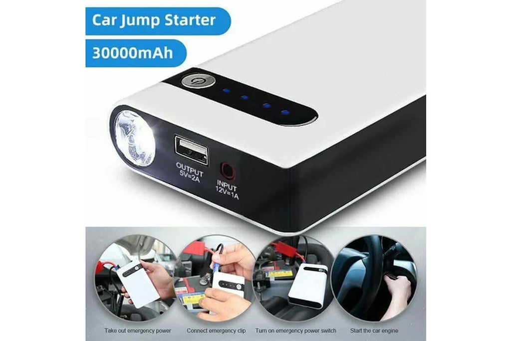 30000Mah Portable Car Jump Starter Pack Vehicle Booster Power Bank Battery Auto