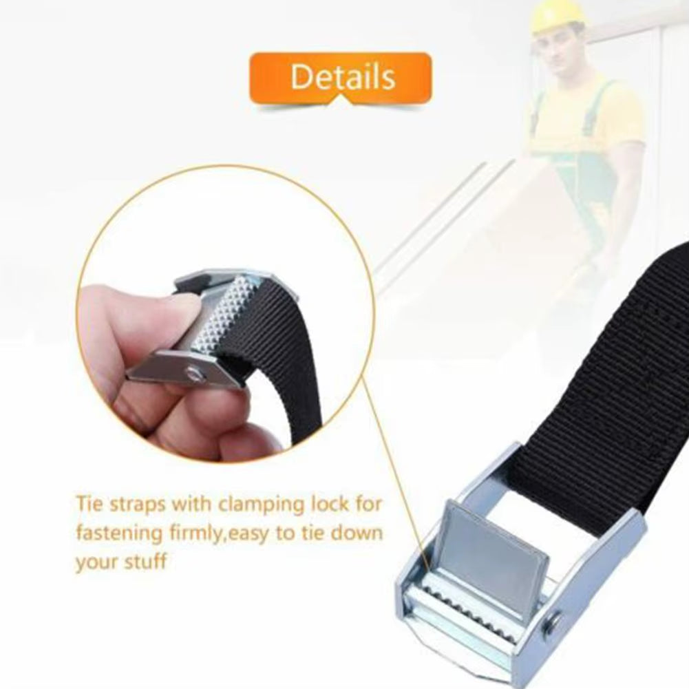 2Pcs 40Cm Black Buckle Tie-Down Belt Car Luggage Bag Cargo Straps for Car Motorcycle Metal Buckle Tow Rope Strong Ratchet Belt