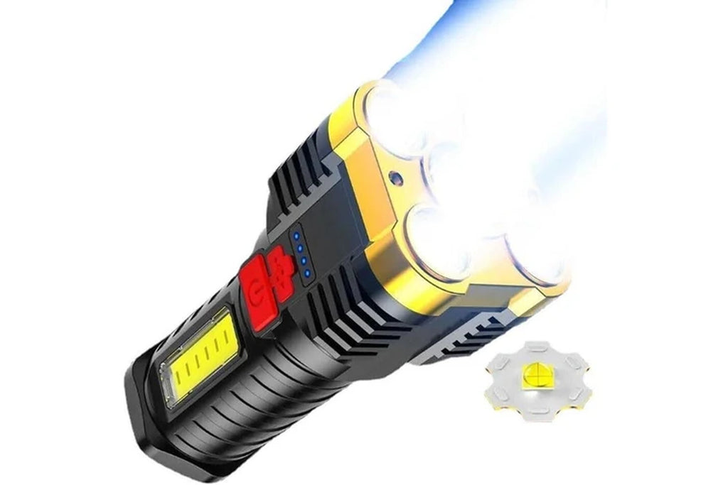 Leona Co Super Bright Torch LED 1200000 High Lumens Flashlight Gold