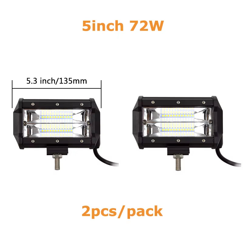7D 3-Row 4'' 5" 15" 18" 20" 23" Slide Mount LED Light Bar Offroad Led Bar Spot Flood Beam Led Work Light Bar 12V 24V 4WD Truck