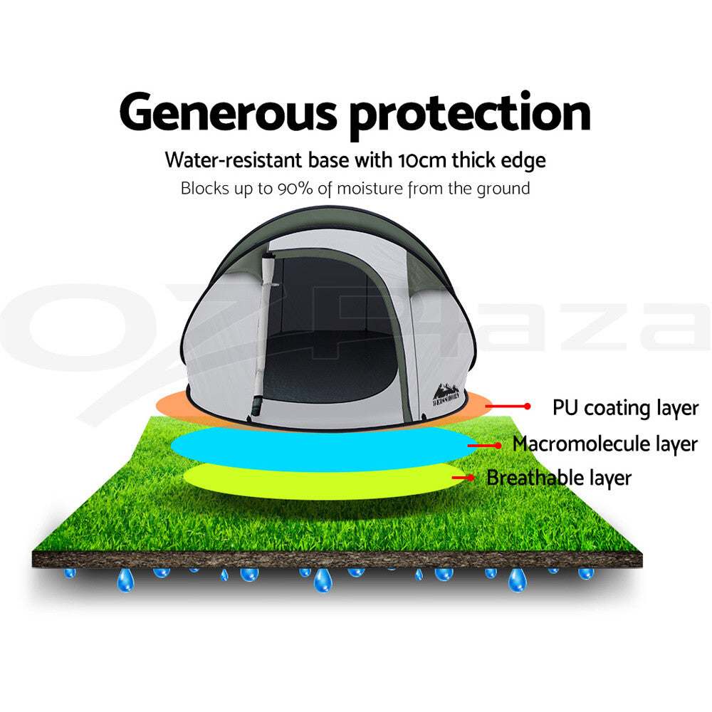 Weisshorn Instant up Camping Tent 4-5 Person Pop up Tents Family Hiking Dome