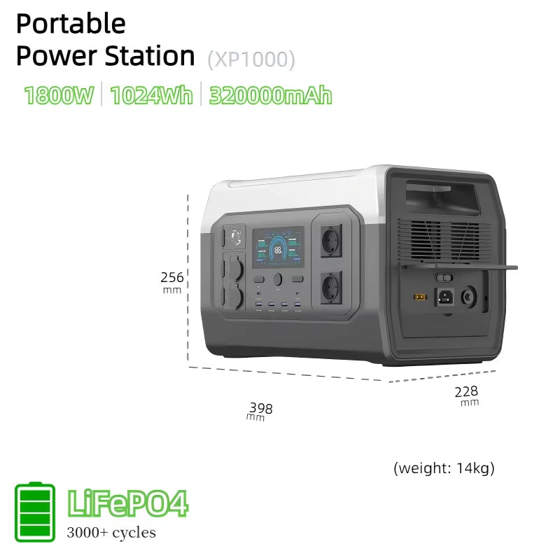 110V 1600W 220V 1800W Portable Power Station 3.2V Lifepo4 Battery Cells for Outdoor Camping US DE SA Warehouse for Power Outage