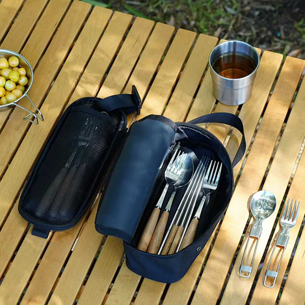 Camping Cookware Storage Bag Multifunctional Outdoor BBQ Cookware Bag Waterproof Camping Utensils Bag Outdoor Camping Supplies