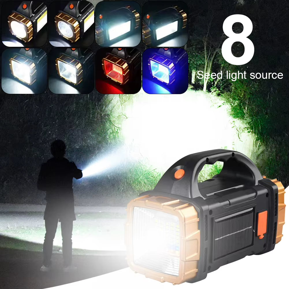 Camping Lantern USB Rechargeable IP44 Waterproof Camping Flashlight Power Bank Solar Powered Camping Torch for Outdoor Emergency