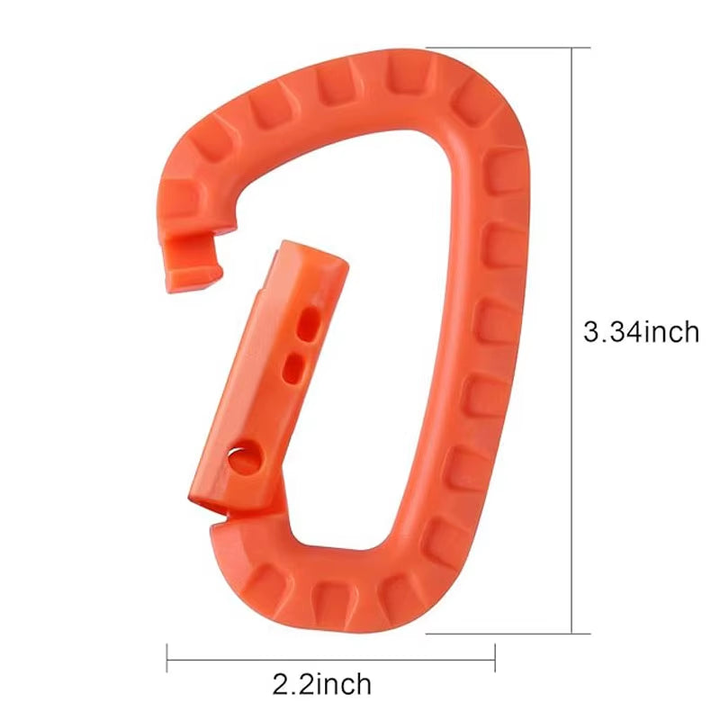 5Pcs Plastic Tactical Carabiner Hard Clip D-Shape Ring Spring Snap Gear Durable MOLLE Webbing Attachment Camping Outdoor Travel