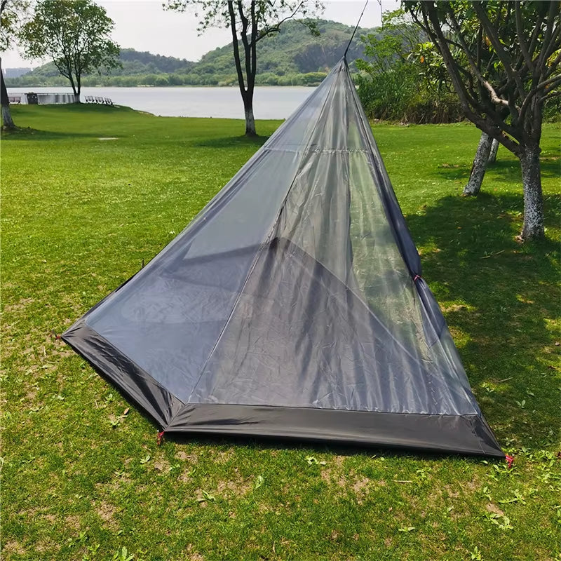 Poleless Portable Pyramid Tent Camping Outdoor Tent Mosquito Net Equipment Camping Supplies for 2-3 People