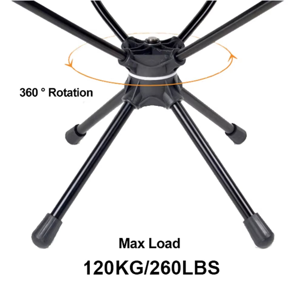 Outdoor Folding Chairs Rotatable Swivel Chair for Camping Lightweight Beach Fishing Chairs with Carry Bag for Picnic Hiking