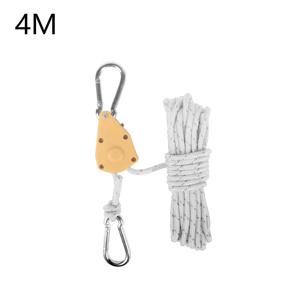 Tent Rope Hanger Pulley Hook, Adjustable Lanyard Hanging, Secure and Non Slip, for Camping, Outdoor Activities, and Canopies