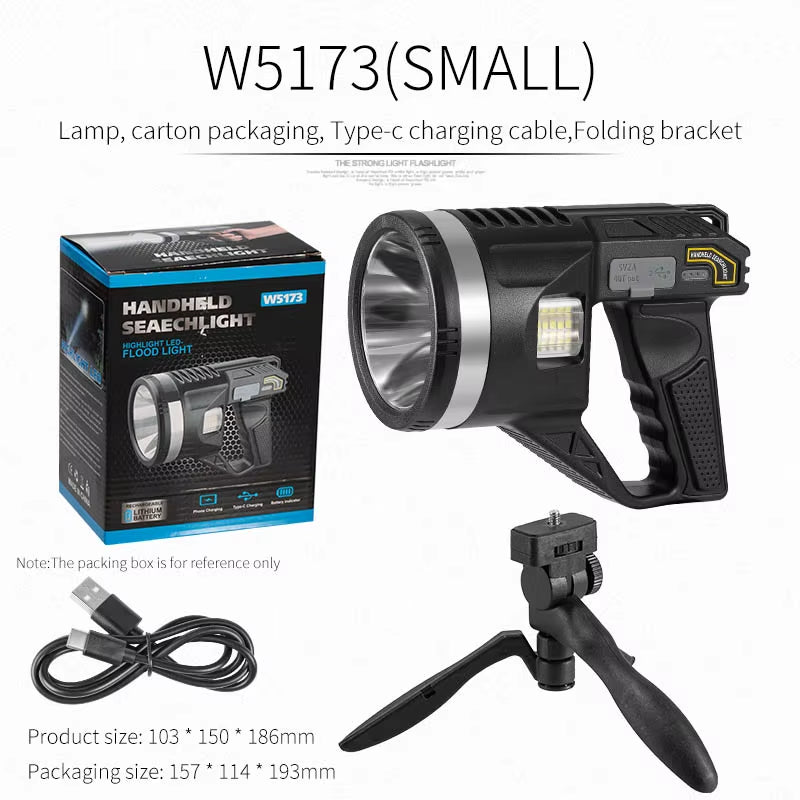 Led Searchlight Rechargeable High Power Led Flashlights Ultra Long Lighting Distance Lamp XHP70 Powerful Lantern Torch