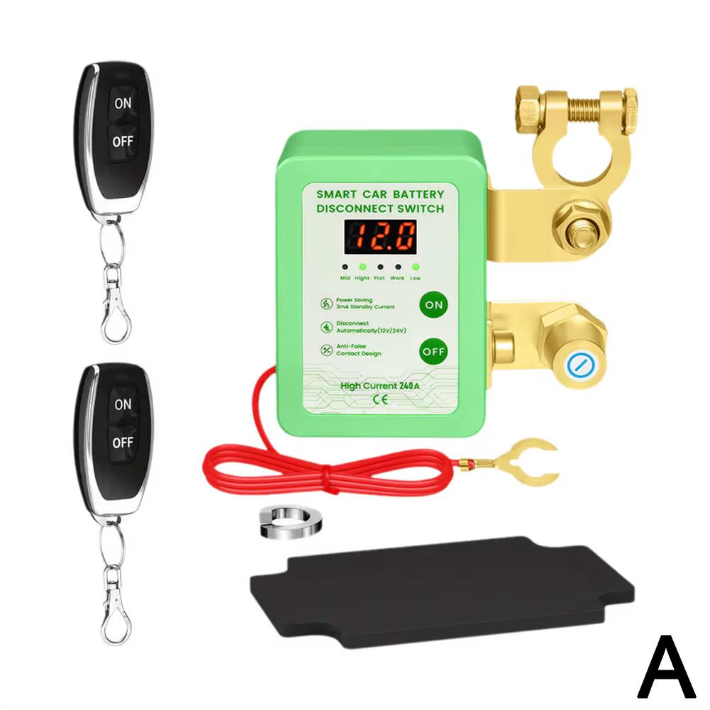 12V 240A Remote Battery Disconnect Automatic Power Shut off Car Battery Remote Control Leakage Protection