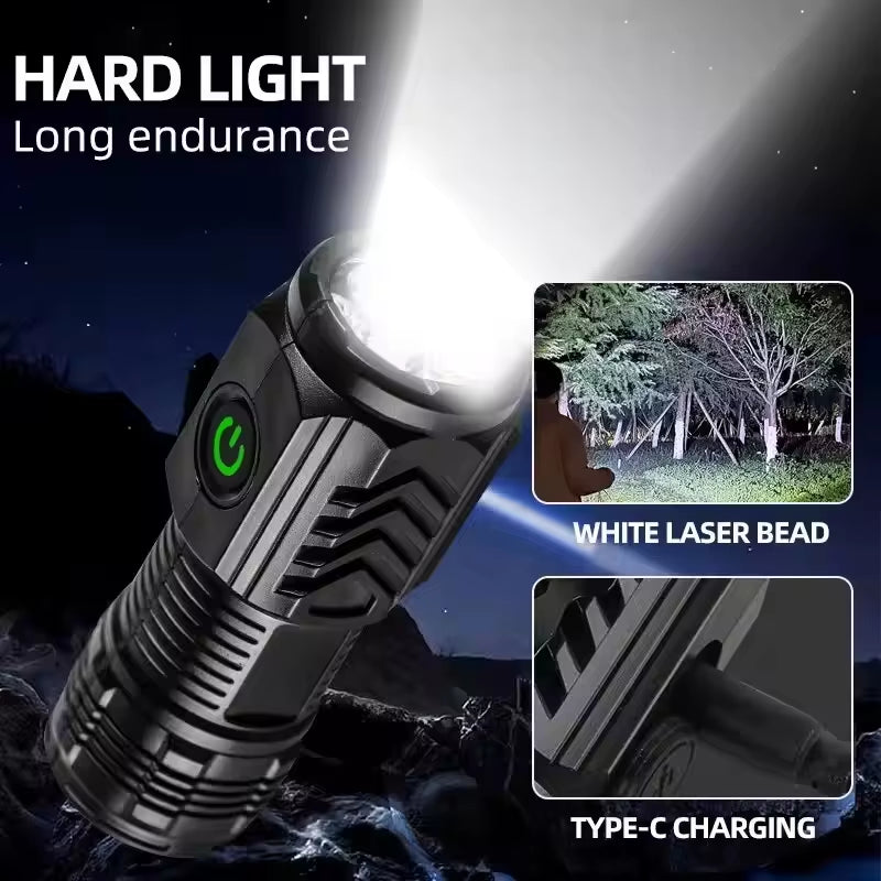 Ultra Powerful Flashlight 3 Core LED Mini Tactical Flashlight USB Rechargeable High Power LED Torch with Magnet Hand Lamp Gift