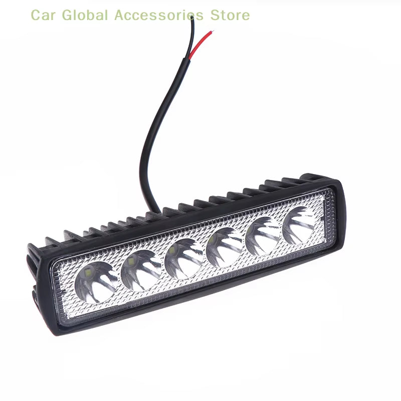 Car LED Light Bar 12V 18W 6000K Work Light for Car Motorcycle Truck Trailer Offroad Headlights Driving Light