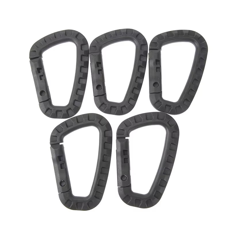 5Pcs Plastic Tactical Carabiner Hard Clip D-Shape Ring Spring Snap Gear Durable MOLLE Webbing Attachment Camping Outdoor Travel