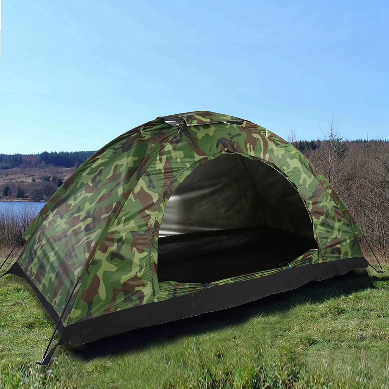 Camouflage Tent One Person Tent Outdoor Camouflage UV Waterproof One Person Tent for Camping Hiking Tent Outdoor Tent