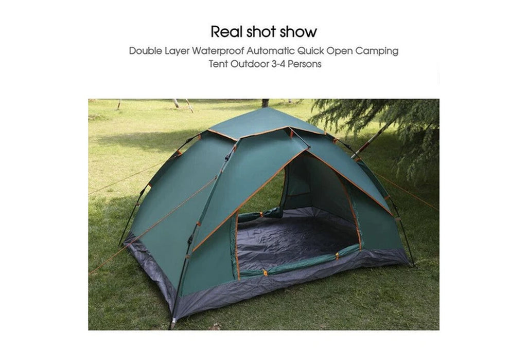 COSTCOM Waterproof Automatic Quick Open Camping Outdoor Tent UV Protection 3-4 Persons, Green