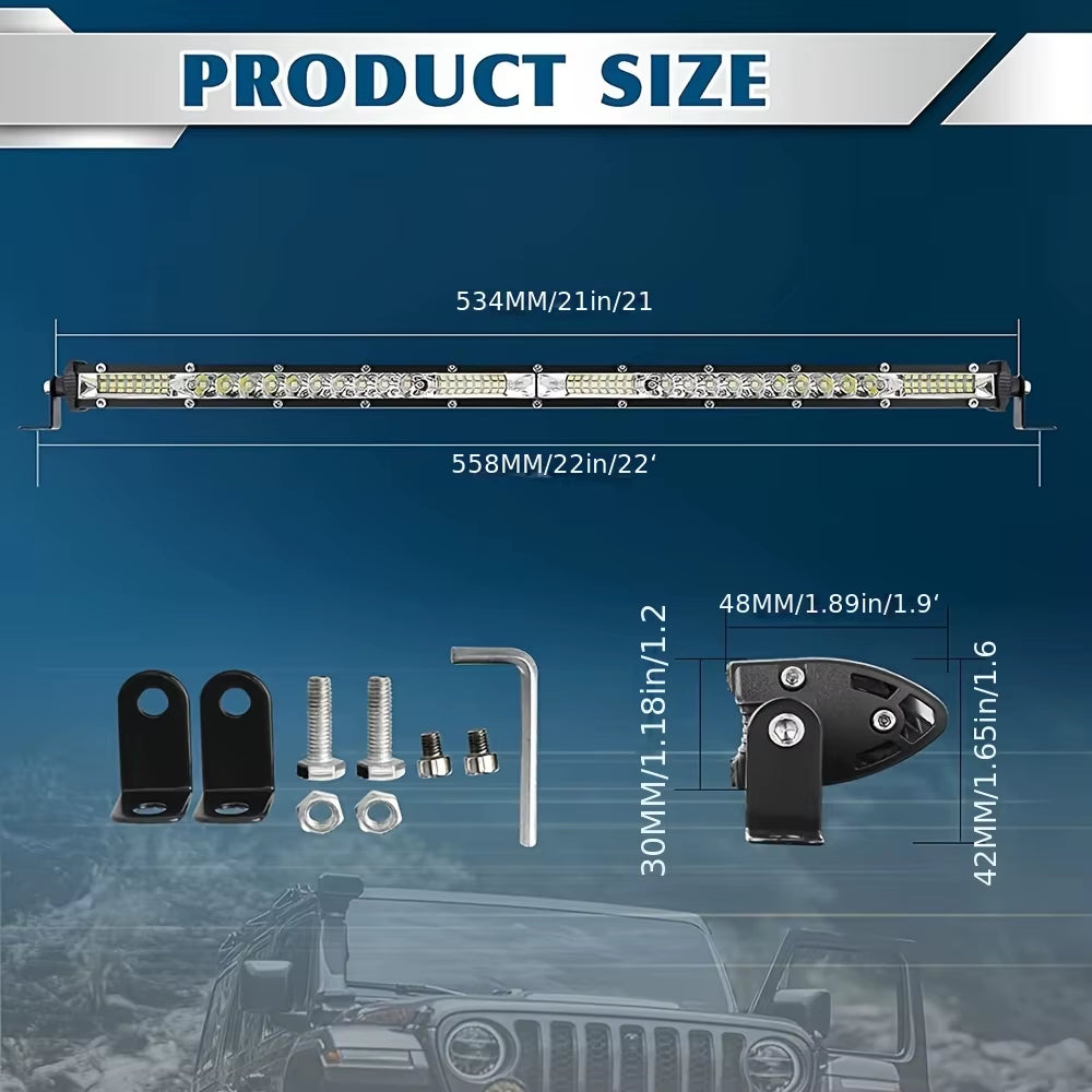 10" 20" Inch LED Light Bar off Road White Yellow Spot Flood Beam LED Work Light Bar for Car Atv Truck Suv Utv Driving Fog Light