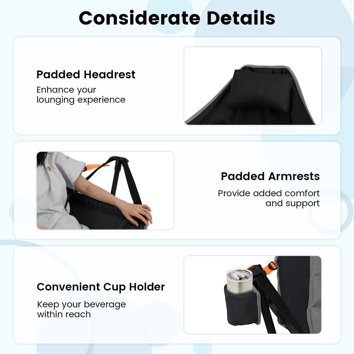 Oversized Hammock Camping Chair Foldable Swing Chair