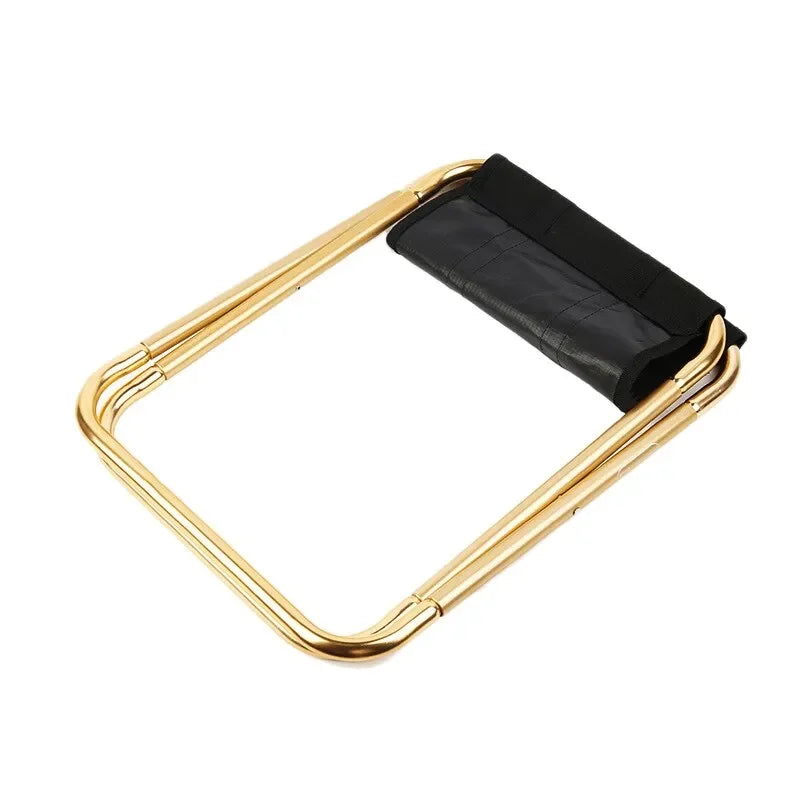 Outdoor Camping Chair Golden Aluminum Alloy Folding Chair with Bag Stool Seat Fishing Camping
