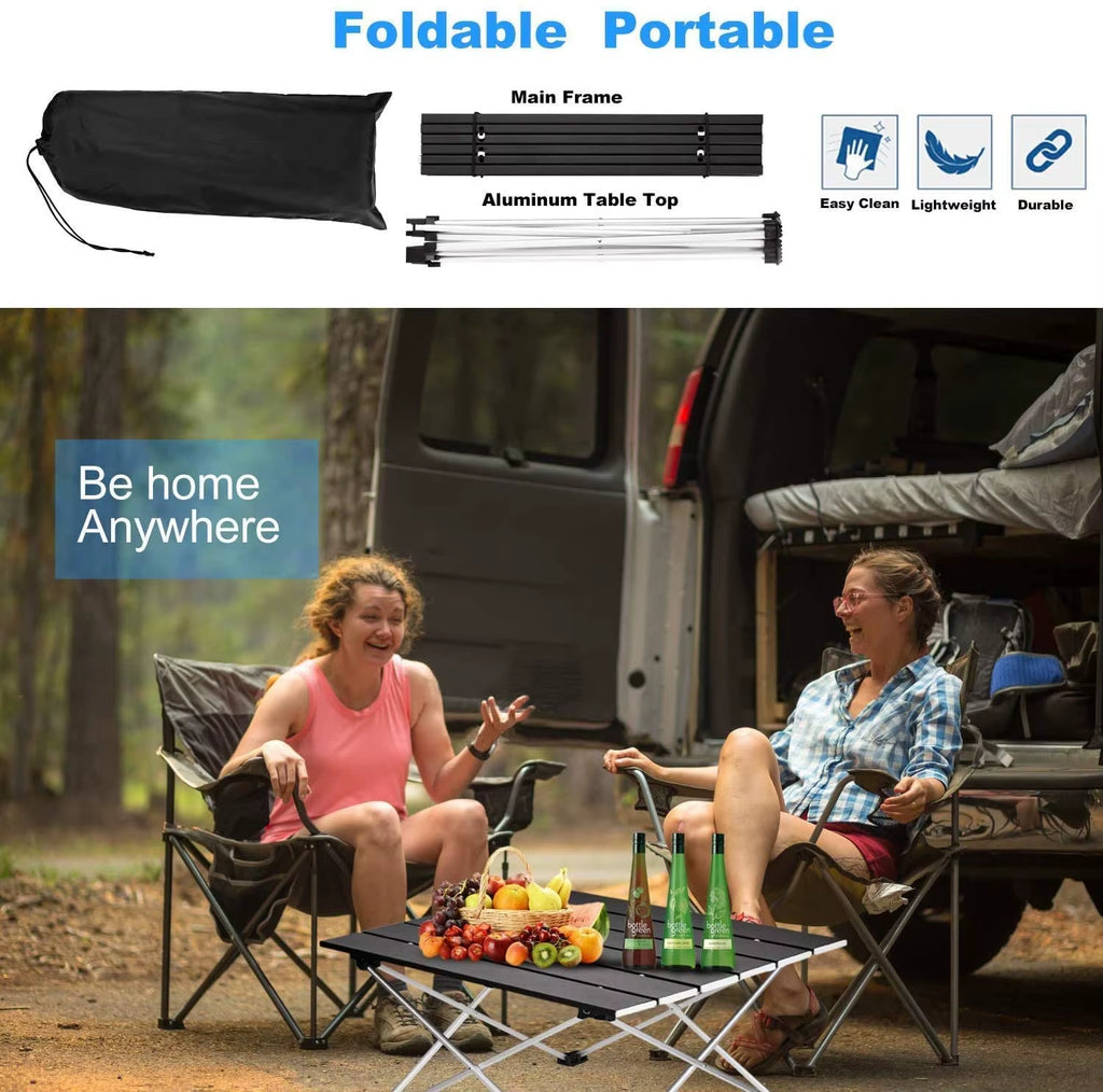 Ultralight Portable Folding Camping Table Foldable Outdoor Dinner Desk High Strength Aluminum Alloy for Garden Party Picnic BBQ