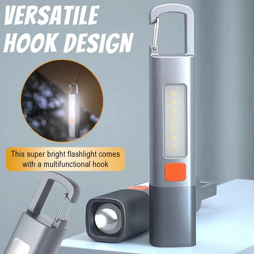 2-10PCS Super Bright Flashlight USB Charging Mini Portable LED Torch 800Mah Camping Powerful Flashlight 300LM for Outdoor Hiking