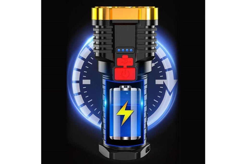 Leona Co Super Bright Torch LED 1200000 High Lumens Flashlight Gold