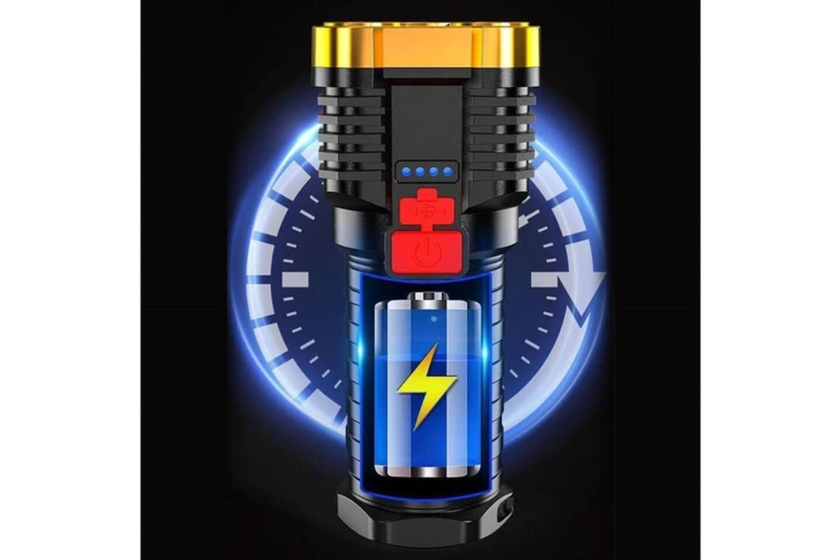Leona Co Super Bright Torch LED 1200000 High Lumens Flashlight Gold