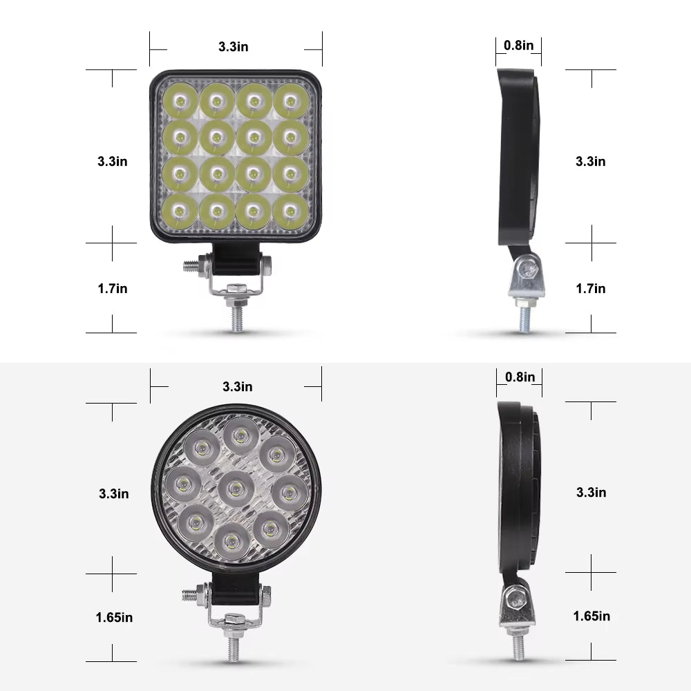 12V 24V Led Light Bar 42W Work Light Bar Square Spotlight for Jeep Truck Offroad Car Motorcycle Tractor SUV ATV LED Headlights