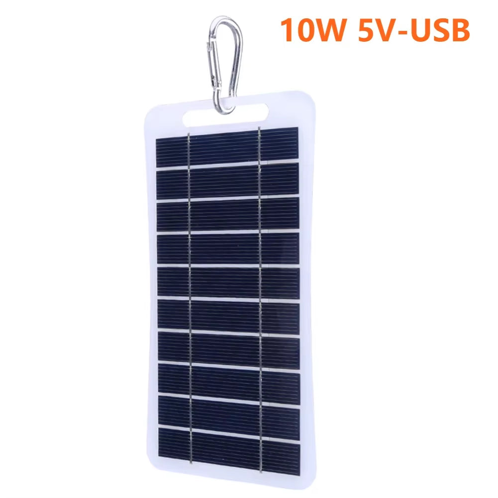 10W/2W Portable Solar Panel 5V Type C/USB Battery Charger Power Emergency Panel Mobilephone Power Bank for Camping Hiking Travel