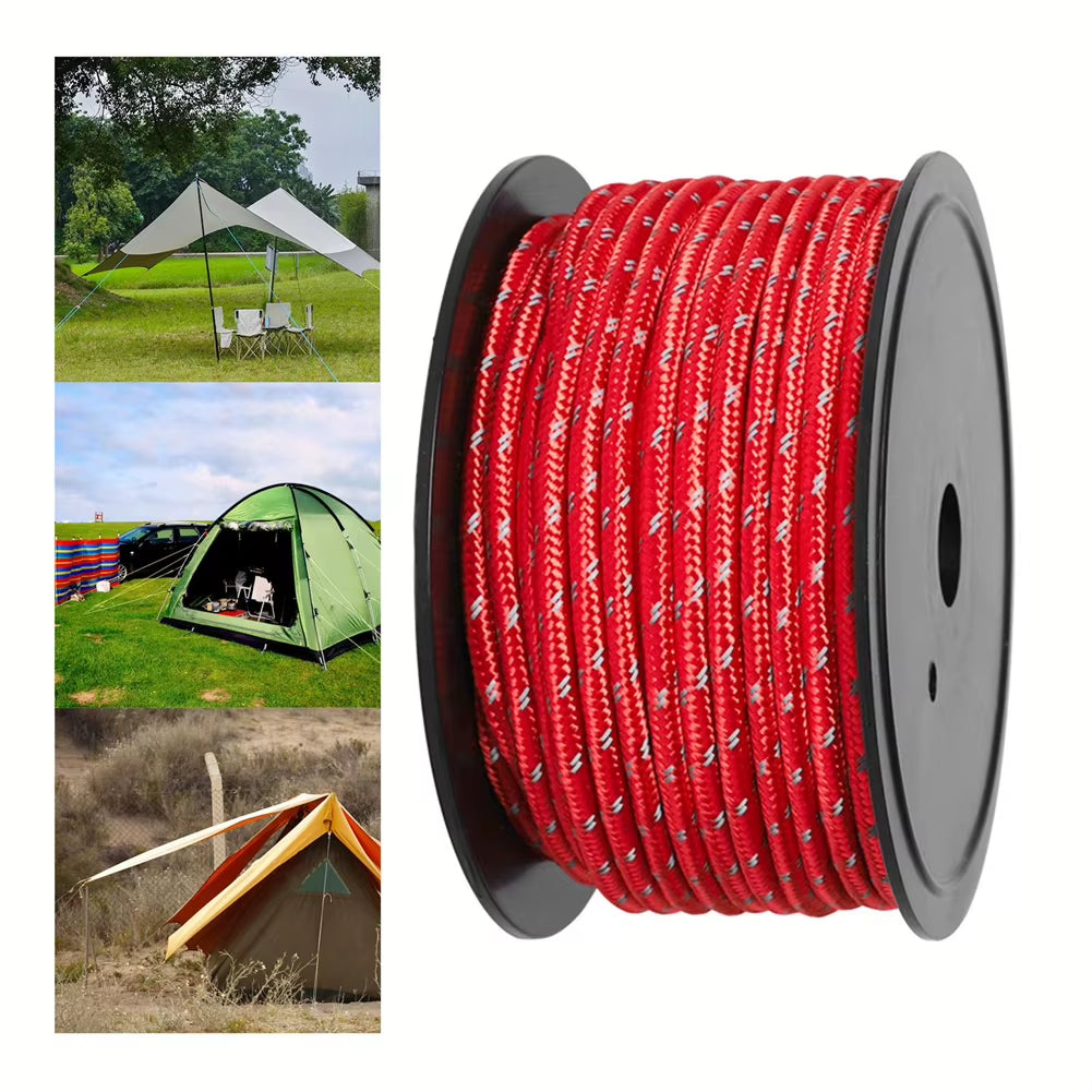 Reflective Paracord 30M Cord Strands 6Mm Tent Rope Camping Survival Accesorios Warning Parachute Line Hiking Canopy Lanyard