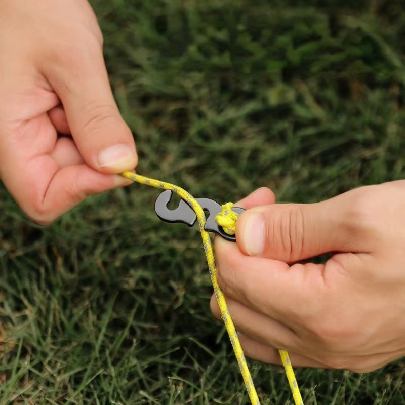 10Pcs Adjustable Camping Tent Cord Rope Buckle S Type Tensioners Fastener Kit Outdoor Camping Tents Securing Accessories