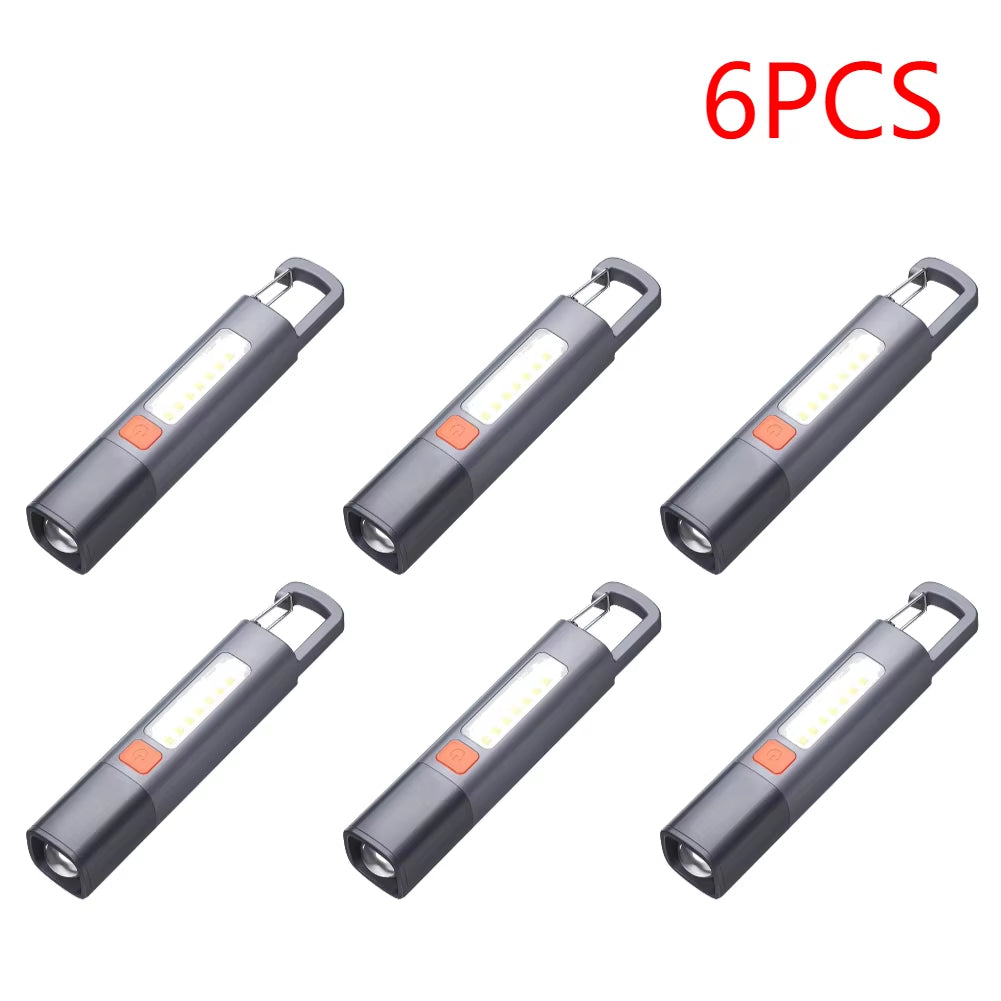 2-10PCS Super Bright Flashlight USB Charging Mini Portable LED Torch 800Mah Camping Powerful Flashlight 300LM for Outdoor Hiking
