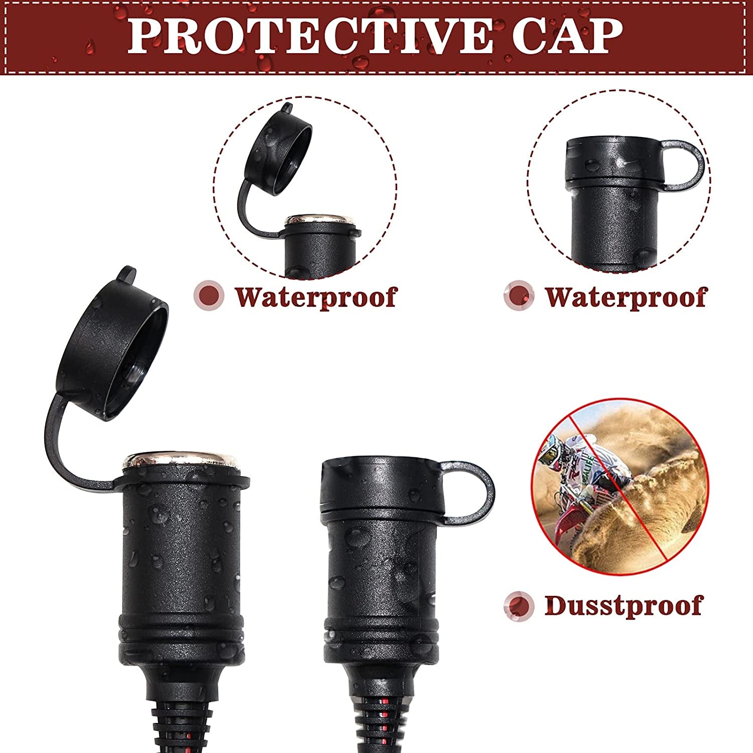 12V Auto Cigarette Lighter Socket to Battery Alligator Clips Power Cable Charger
