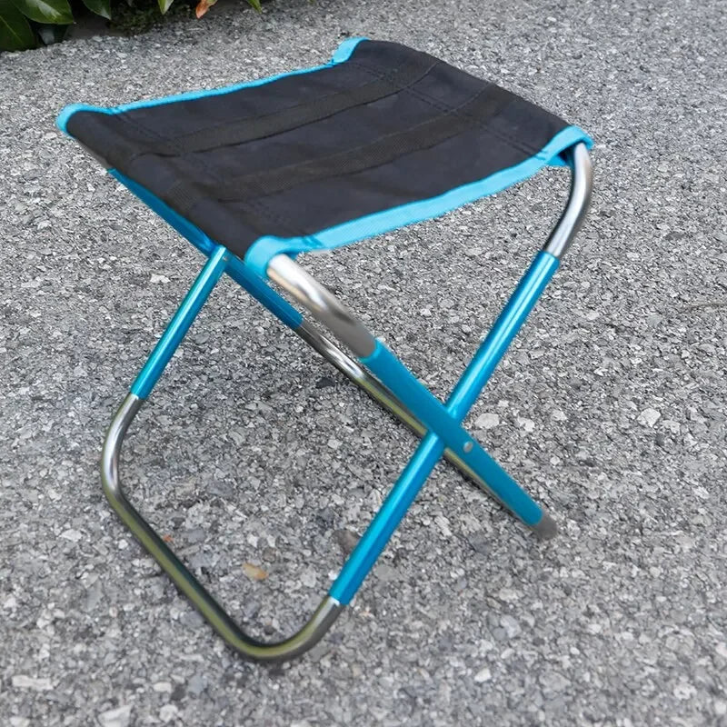 Outdoor Camping Chair Golden Aluminum Alloy Folding Chair with Bag Stool Seat Fishing Camping