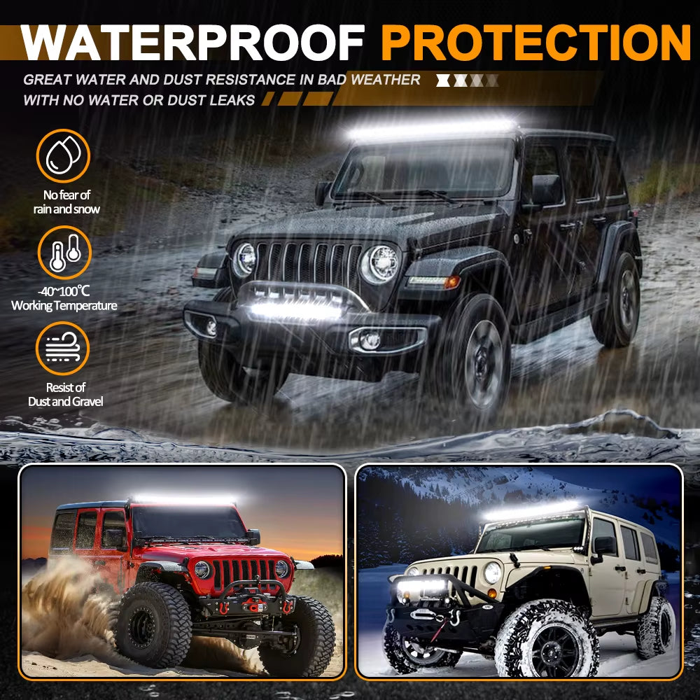 Curved 50" 80000LM LED Light Bar Spot/Flood Offroad Led Bar Combo Led Work Light Bar for Truck SUV ATV 4X4 4WD 12V 24V