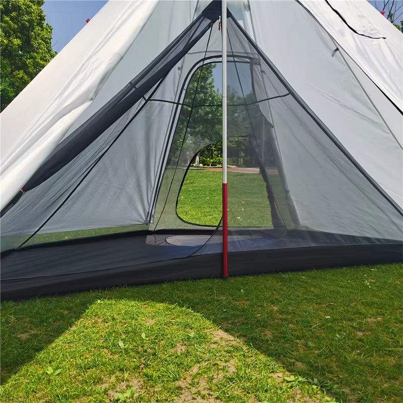 Poleless Portable Pyramid Tent Camping Outdoor Tent Mosquito Net Equipment Camping Supplies for 2-3 People