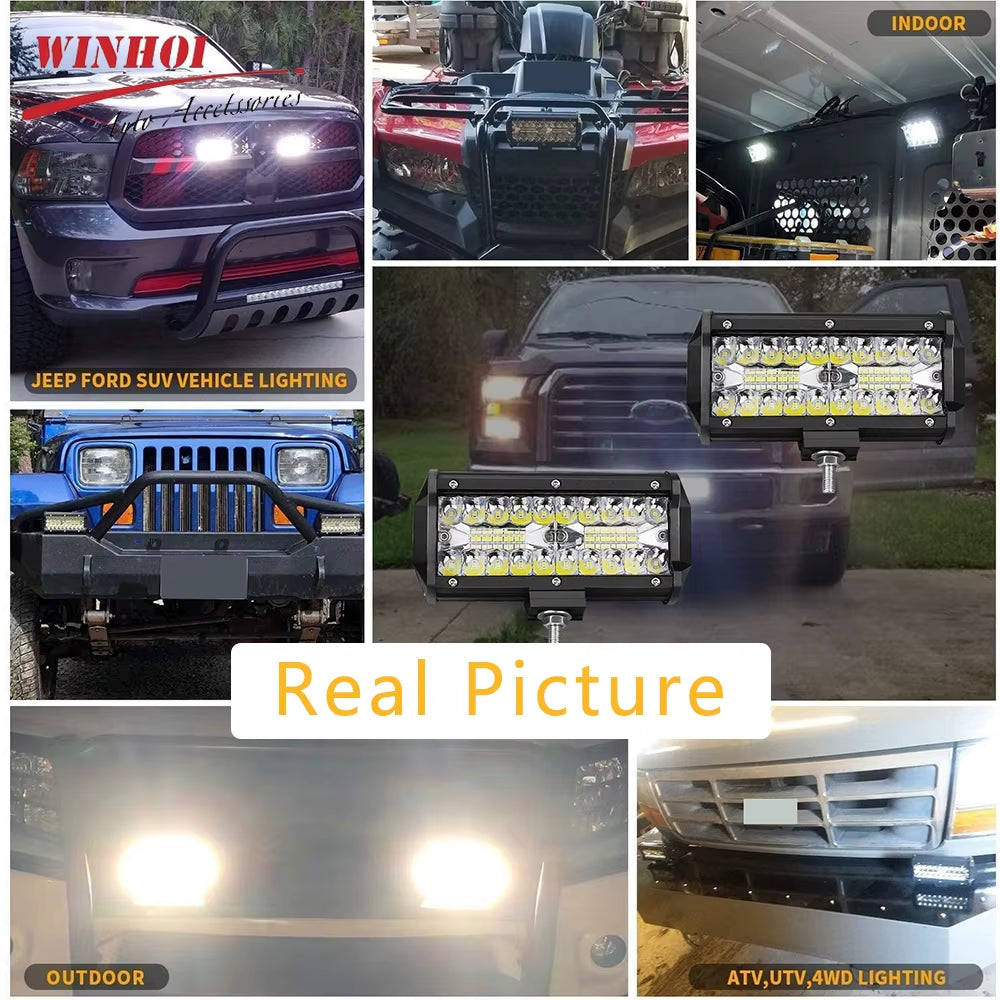 Car LED Light Bar Offroad 4X4 Spotlights Fog Lamp 12V 24V Diode Headlight Truck Farm Tractor Boat SUV ATV Light Bar/Work Light