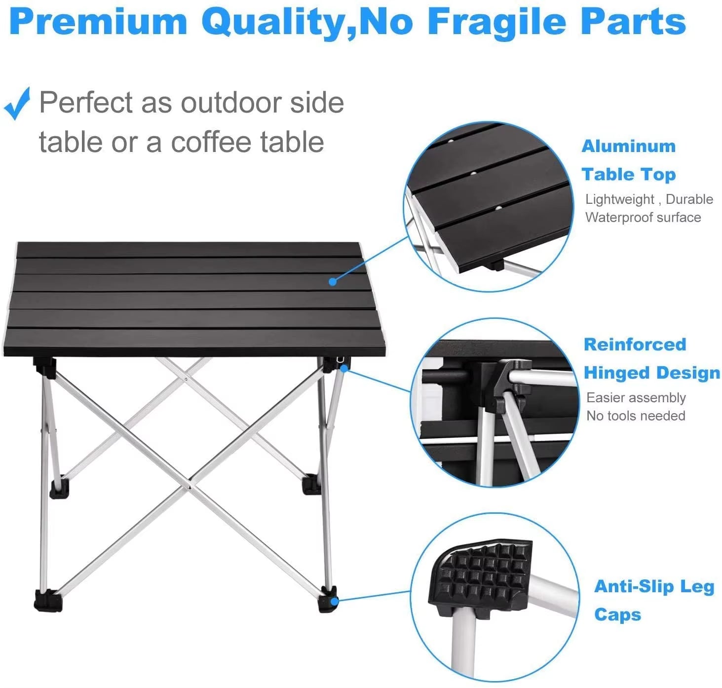 Ultralight Portable Folding Camping Table Foldable Outdoor Dinner Desk High Strength Aluminum Alloy for Garden Party Picnic BBQ