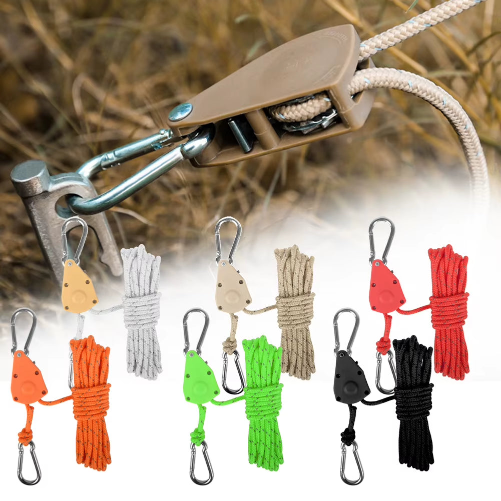 Tent Rope Hanger Pulley Hook, Adjustable Lanyard Hanging, Secure and Non Slip, for Camping, Outdoor Activities, and Canopies