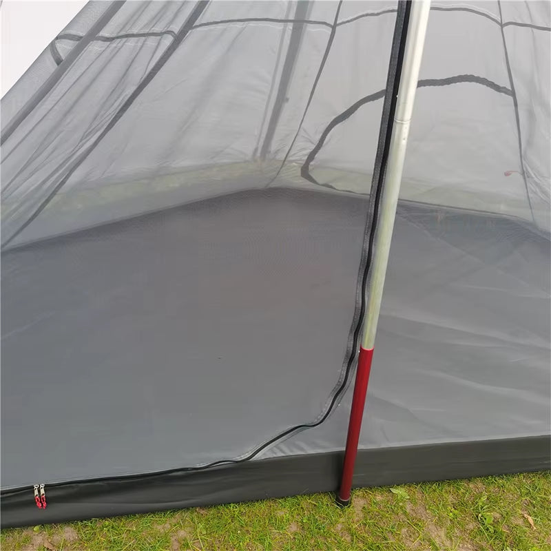 Poleless Portable Pyramid Tent Camping Outdoor Tent Mosquito Net Equipment Camping Supplies for 2-3 People