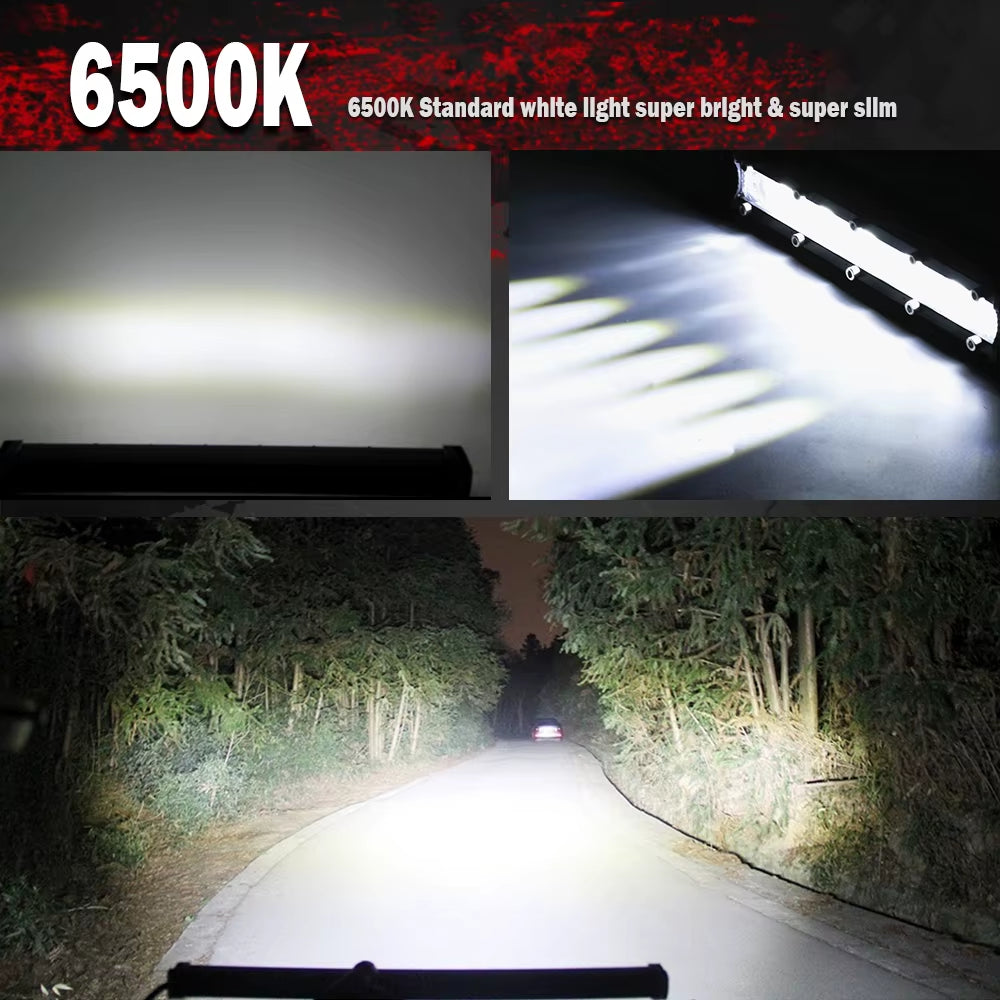 14/20Inch Slim Spot LED Bar off Road 12V 24V LED Light Bar/Work Light for Car 4X4 Truck ATV SUV Boat Lada Barra LED Light Bar