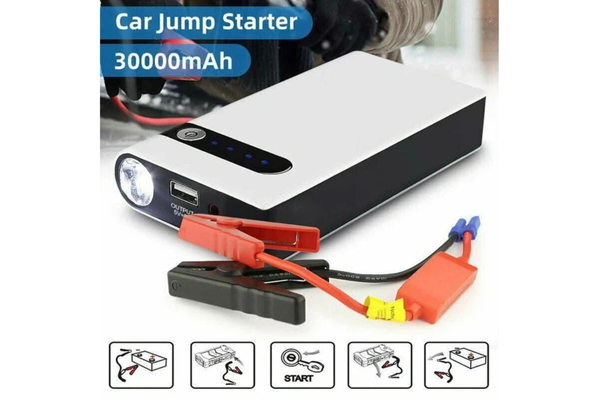 30000Mah Portable Car Jump Starter Pack Vehicle Booster Power Bank Battery Auto