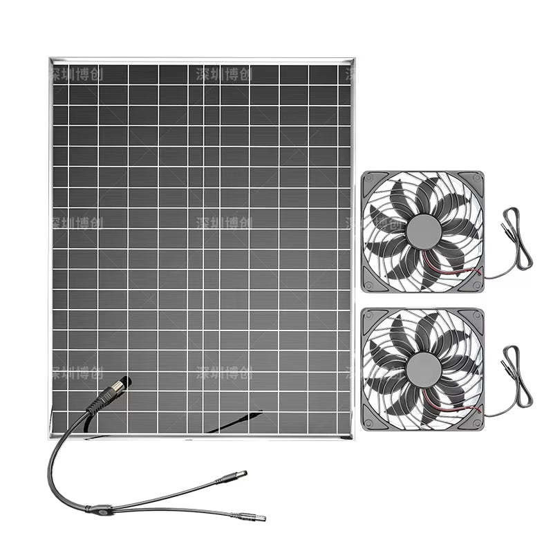 500W High-Power Solar Fan – Portable Cooling with Rechargeable Battery for Camping & Outdoor Adventures