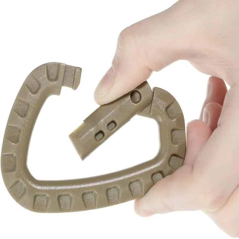 5Pcs Plastic Tactical Carabiner Hard Clip D-Shape Ring Spring Snap Gear Durable MOLLE Webbing Attachment Camping Outdoor Travel