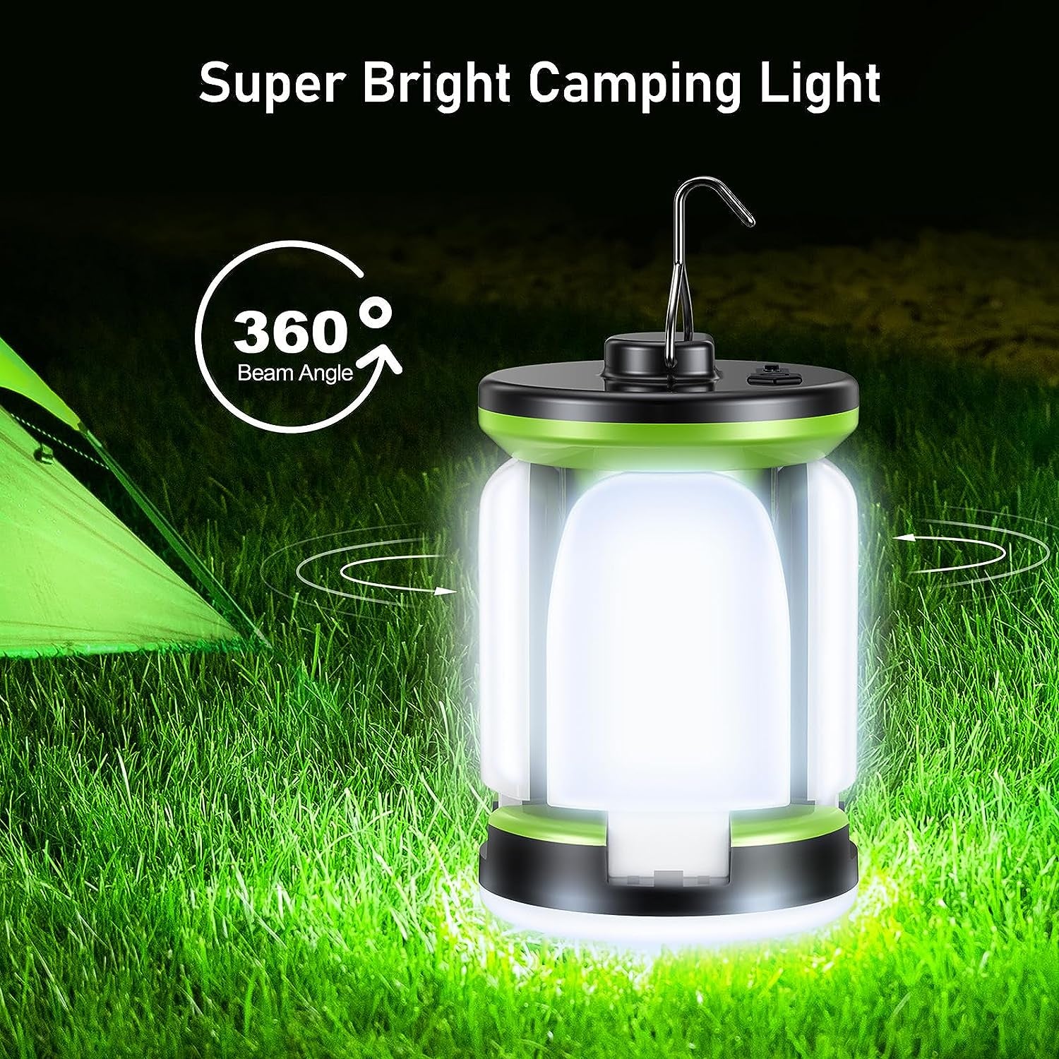 Camping Lantern Rechargeable, Super Bright LED Camping Lights Lamp with 7 Light